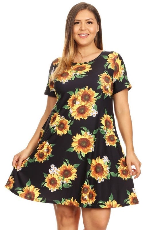 Curves-Sunflower dress